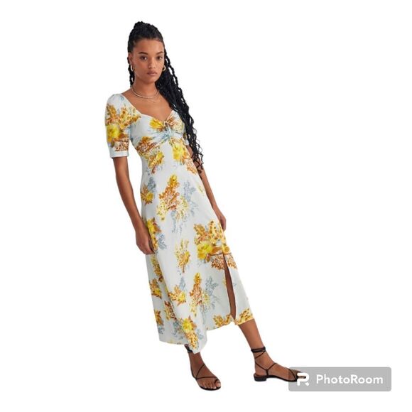 Favorite Daughter Marigold Bloom Floral Print Side Slit Maxi Dress Women’s Size - Picture 5 of 17